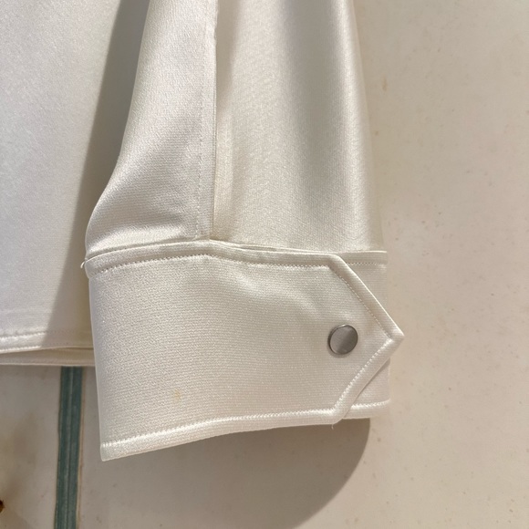 3.1 Phillip Lim white/ crepe long sleeve top - Picture 2 of 3